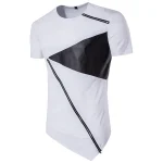 PU Patchwork T-Shirt