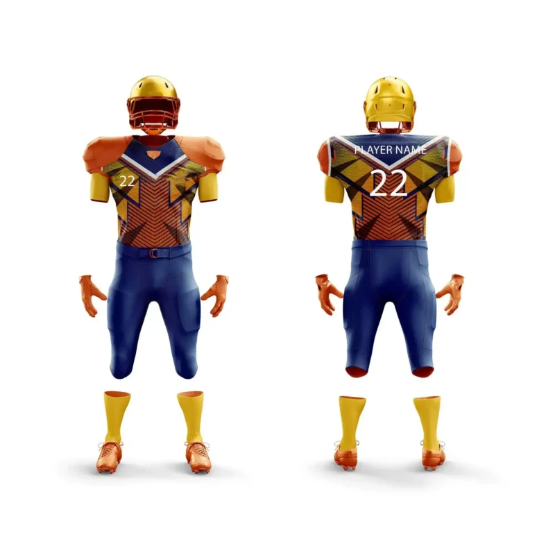 Custom American football uniform manufacturer producing private label football jerseys and team uniforms
