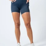 Athletics Navy Rio Shorts High-Waisted, Sweat-Wicking, & Pocketed